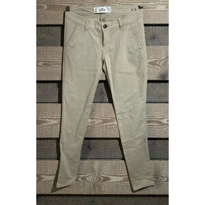 Women's Hollister Khaki Pants Sz 00 Regular 23X31 Work School Uniform Beige